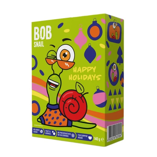 Набір продукції з іграшкою та стікером Різдвяний бокс Bob Snail к/у 140г