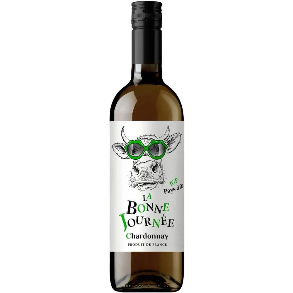 Вино 13% біле сухе Chardonnay IGP Pays d&#039;Oc La Bonne Journee, пл 0.75 л