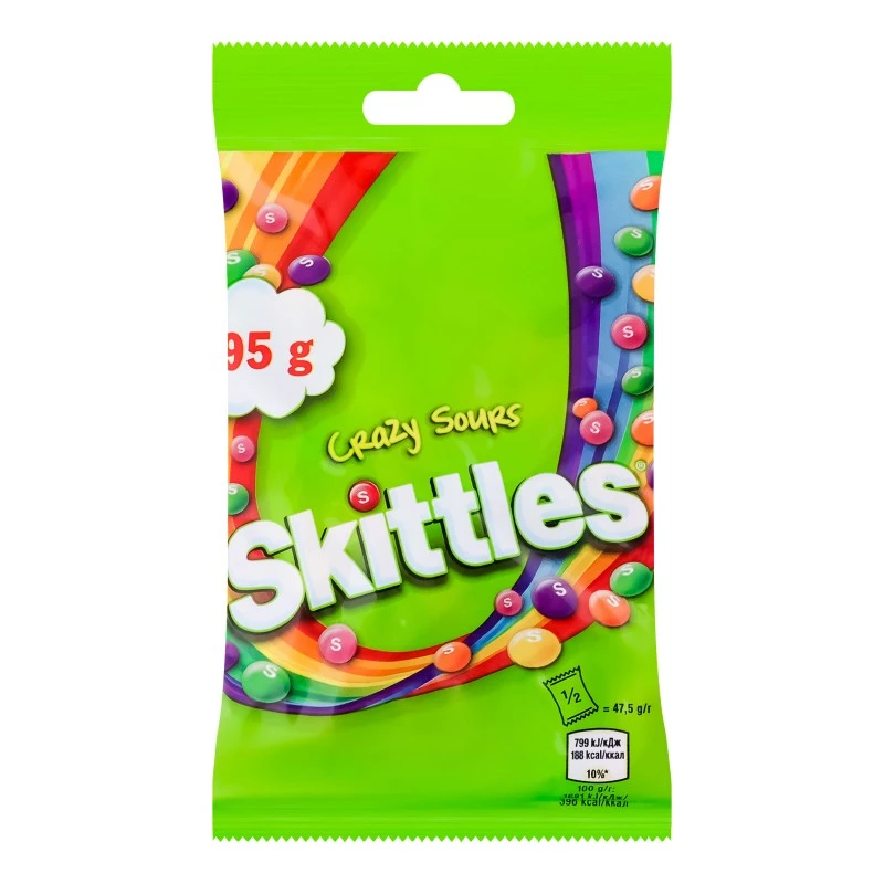 Драже жувальні Crazy Sours Skittles, 95 г