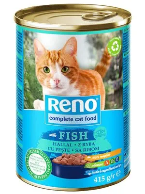 Корм для котів з рибою ж/б Reno, 415 г