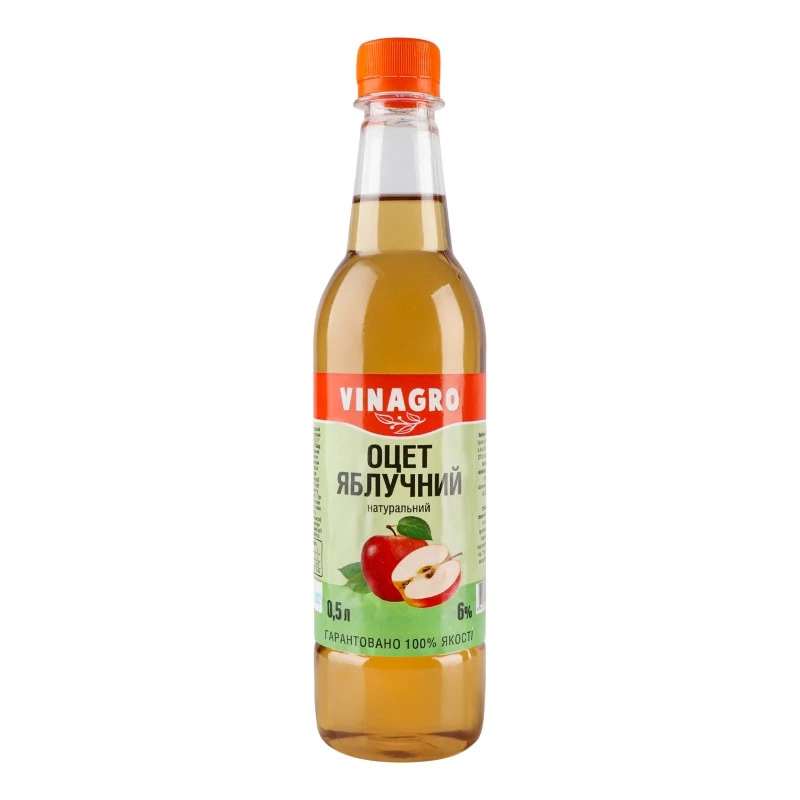 Оцет яблучний 6% натуральний Vinagro, 0.5 л