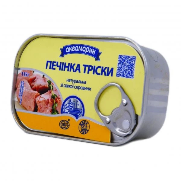 Консервована печінка тріски Аквамарин, 115 г