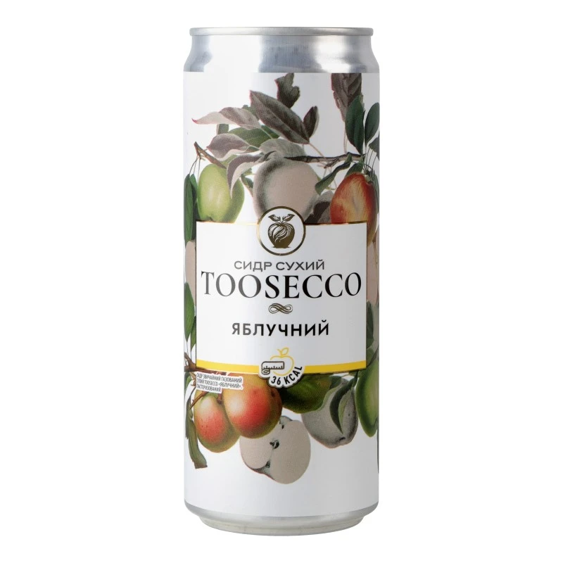 Сидр Яблучний банка Тoosecco, 0.33 л