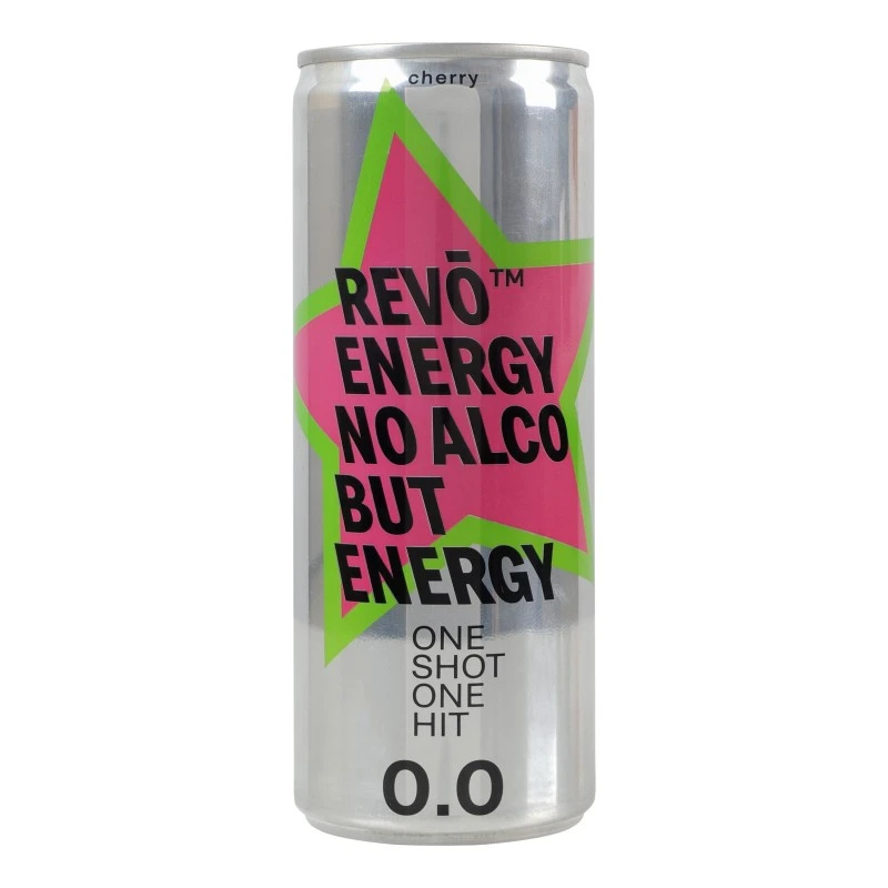 Напій енергетичний безалкогольний сильногазований Вишня Енерджі Revo з/б 250мл