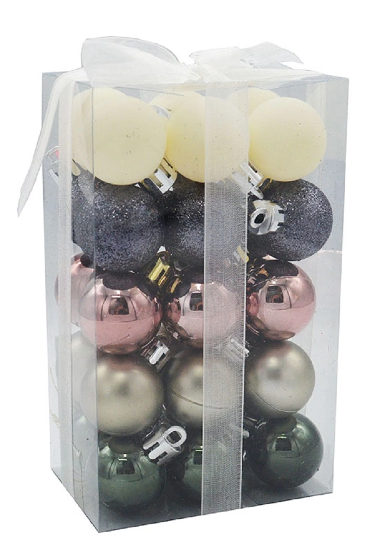 Набір новорічних куль 30 шт.D3 см Сірі-сріблясті-шампань-золотисті SYQA-0122320, Меломан