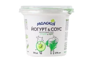 Соус йогуртовый 2.1% огірок кріп Молокія стакан, 250г