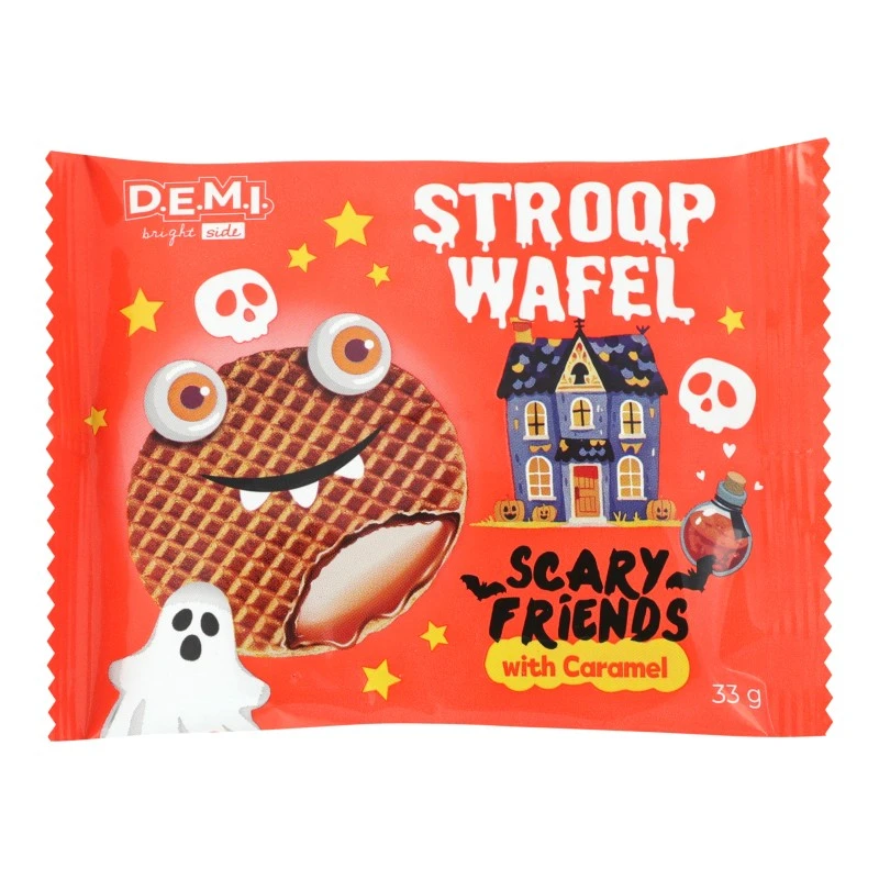 Вафлі з карамельною начинкою Stroopwafel  Скері френдс Demi, 33 г