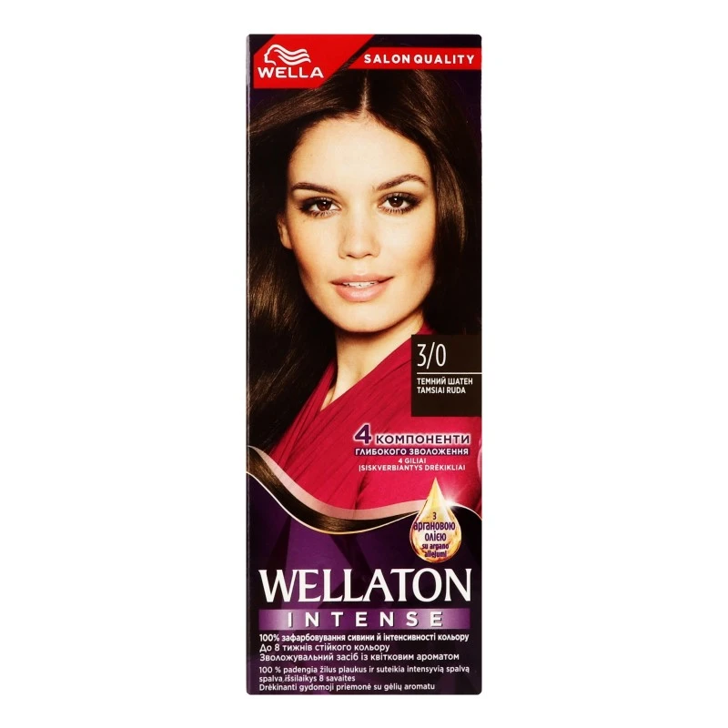 Крем-фарба для волосся Intense 3/0 Dark Brown Wella, 110 мл