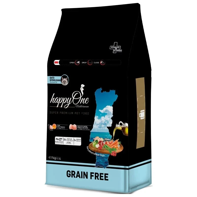 Корм б/зерн.для стерилізованих кішок зі свіжим мясом HappyOne Mediterraneum, 7кг