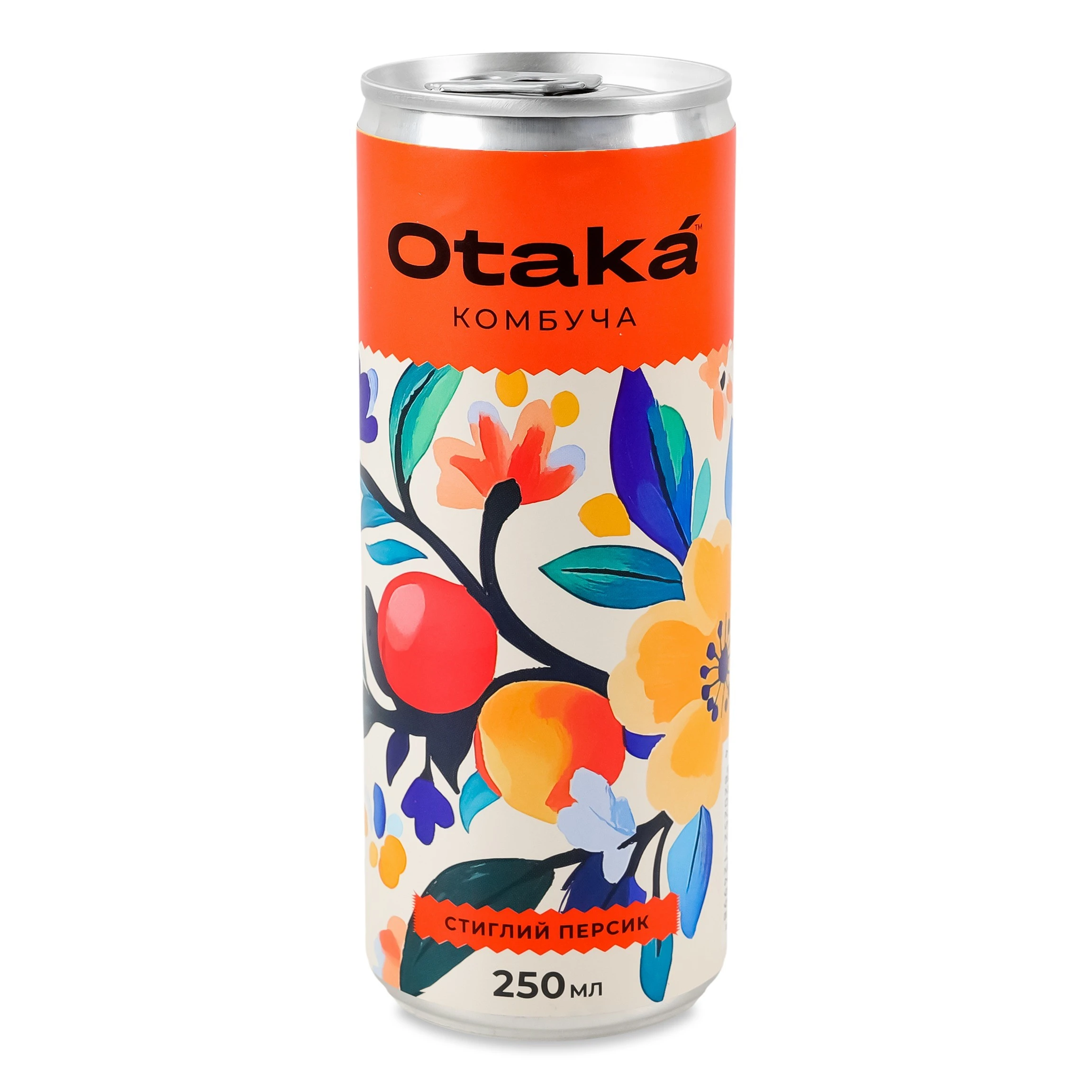 Напій  Комбуча стиглий персик б/а сл/газ Otaka Комбуча, 0.25 л