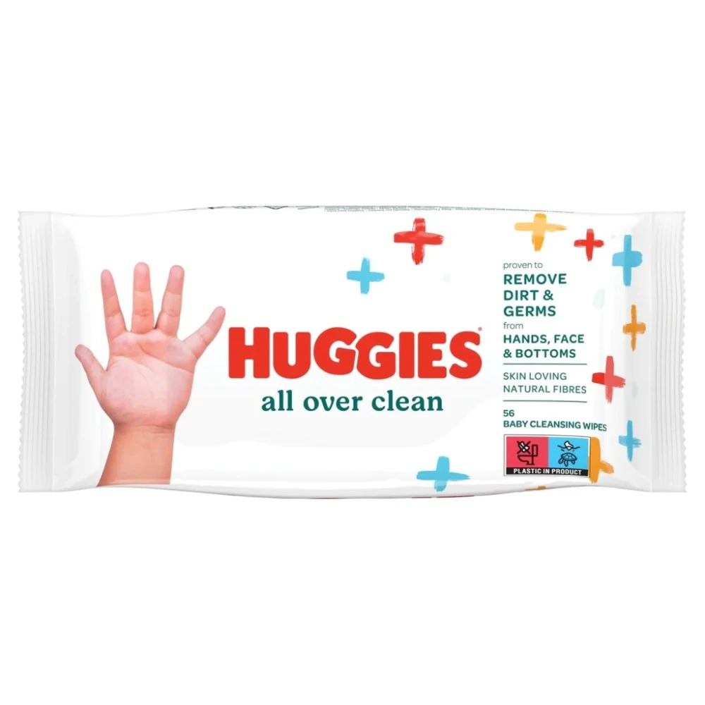 Вологі серветки багатошарові All Over Clean Huggies, 56 шт/уп.