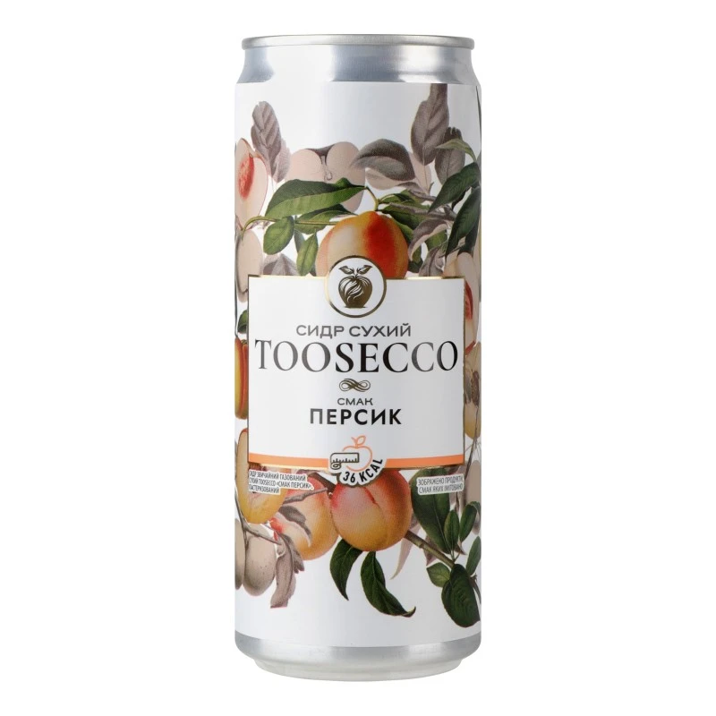 Сидр Смак Персик банка Тoosecco, 0.33 л