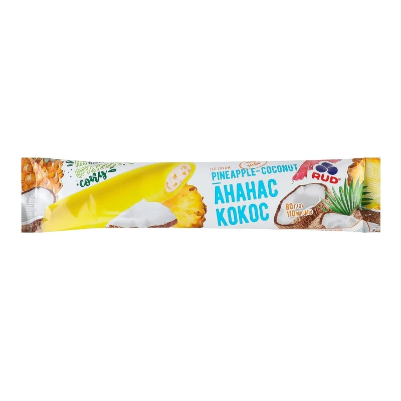Морозиво ескімо Ананас-кокос  Рудь, 80 г