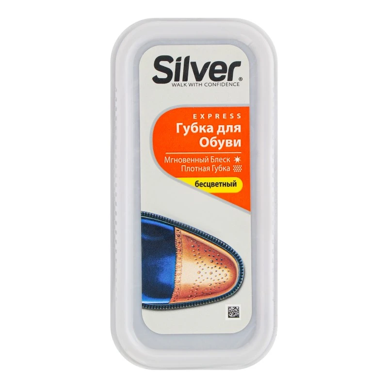 Губка-блиск для взуття безбарвна Express Silver, 6 мл