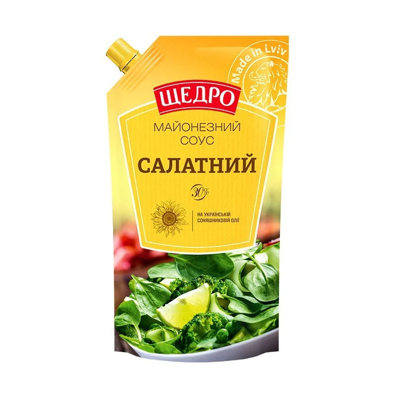 Соус майонезний 30% Салатний Щедро д/п 500г
