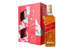 Набір Віскі Red Label Johnnie Walker, 0.7 л + 2 склянка