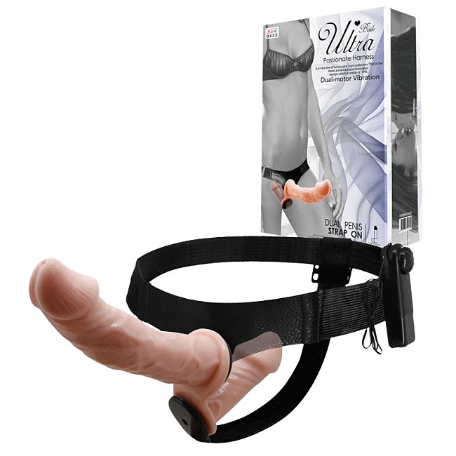 Страпон  Ultra Passionate Harness Dual Vibration Flesh (Тілесний)