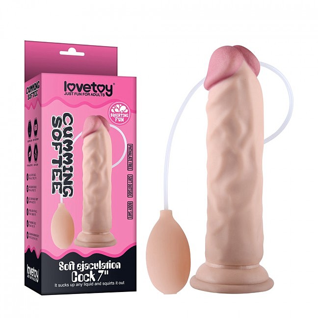 Фаллоимитатор с эякуляцией Soft Ejaculation Cock 8.5, 21,6 х 4,4 см