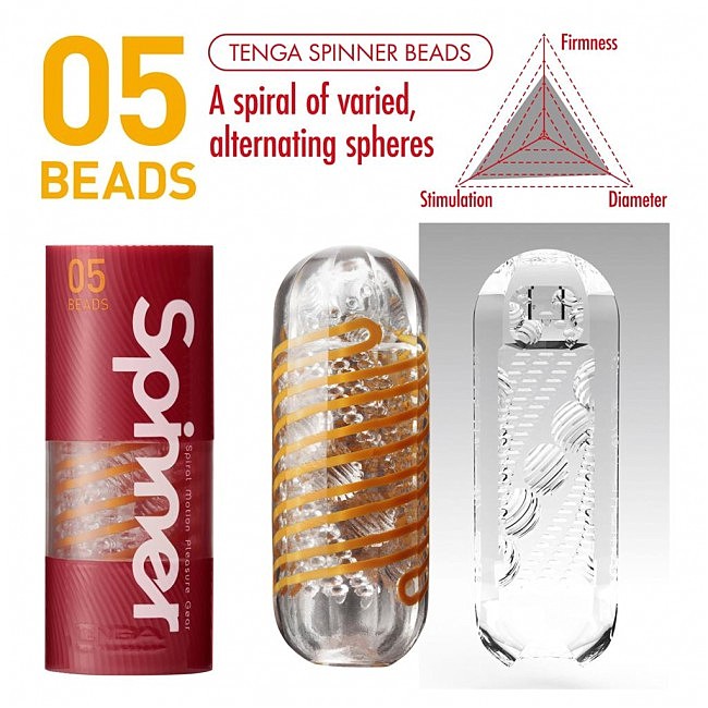 Мастурбатор Tenga Spinner Beads з пружинною стимулюючою спіраллю всередині