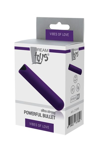 Перезарядна вібропуля Powerful Bullet Purple, 9 х 1,8 см