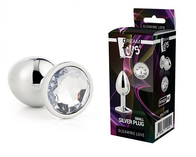 Анальна пробка з каменем GLEAMING LOVE SILVER PLUG SMALL