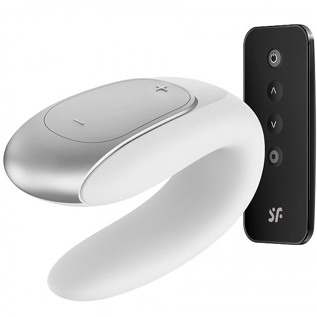 Смарт-вібратор для пар Satisfyer Double Fun (Black) з пультом д/у (Чорний)