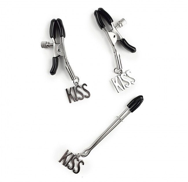 Затискачі для сосків і клітора Art of Sex - Nipple and clit clamps KISS