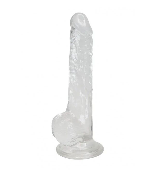 Прозорий фалоімітатор Alive Jelly Dildo Lusty, ТПЕ, присоска, діаметр 3,2 см, довжина 18 см