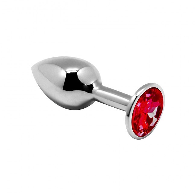 Металева анальна пробка з кристалом Alive Mini Metal Butt Plug Red M.