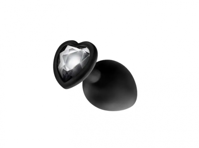 Анальна пробка з каменем Blush Temptasia bling plug large black, 9,5 х 4,4 см