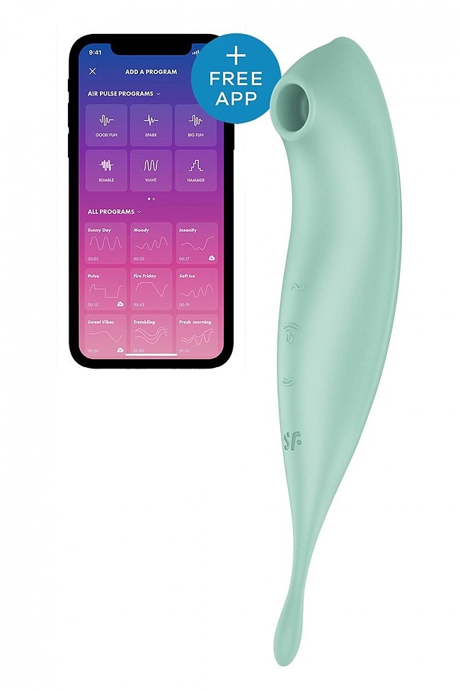 Вакуумний вібратор Satisfyer Twirling Pro+ Mint (М'ятний)