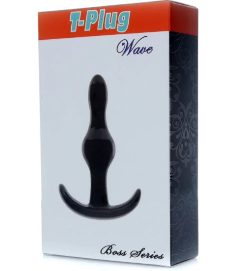 Анальний плаг Boss Series  T Plug Wave Black, 9 х 2,5 см