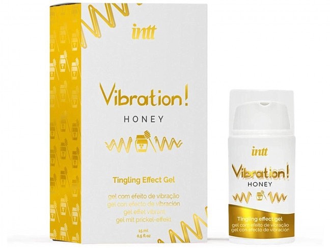 Рідкий вібратор Intt Vibration Honey (15 мл), густий гель, дуже смачний, діє до 30 хв.