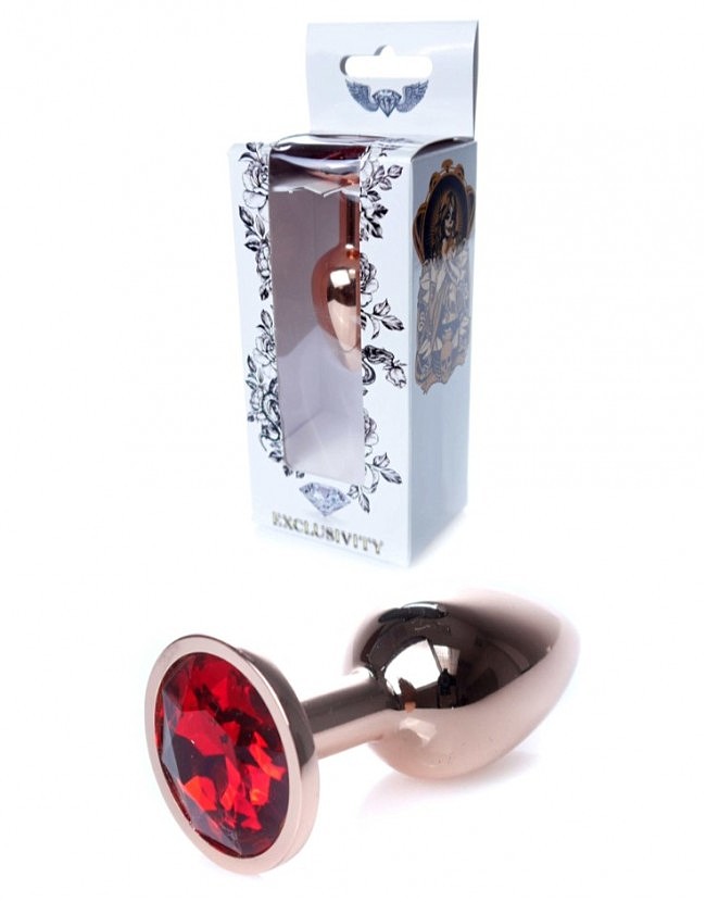Анальна пробка з кристалом Jewellery Red Gold PLUG Red, 7 х 2,7 см