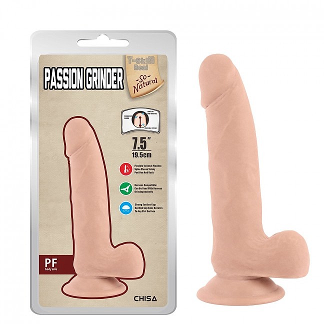 Фаллоімітатор-реалістик на присосці Chisa Passion Grinder-Flesh, 19,5 х 4 см