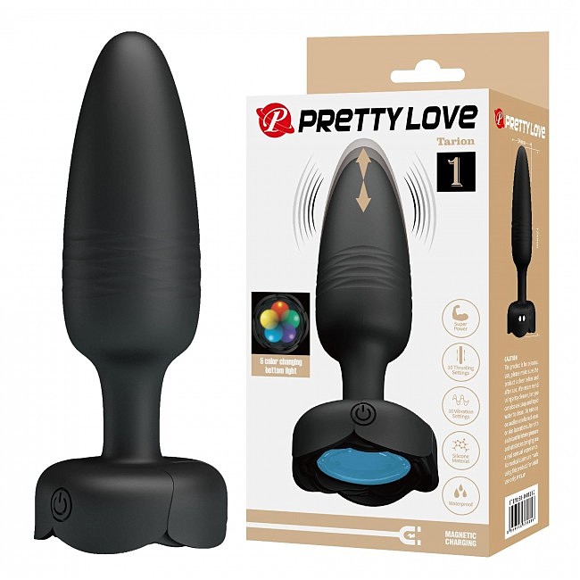 Вібропробка-трастер з підсвіткою PRETTY LOVE Tarion, 12,5 х 3,4 см