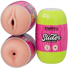Мастурбатор двосторонній Slider Double-Ended Masturbator Vagina and Anus, сквозний канал