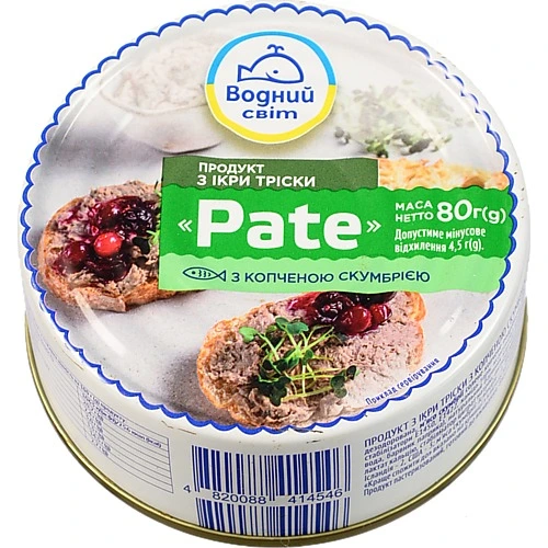 Продукт з ікри тріски Pate 80г копчена скумбрія