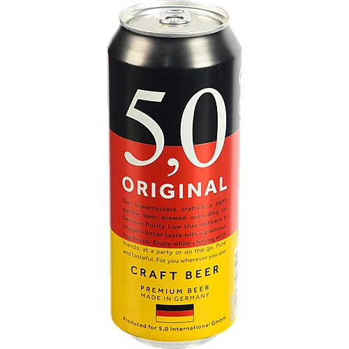 Пиво 5.0 0.5л 5% original craft світле з.б