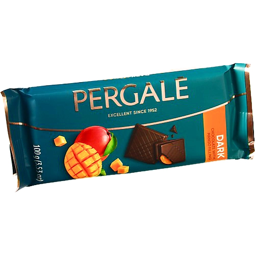 Шоколад Pergale 100г темний з начинкою з манго.
