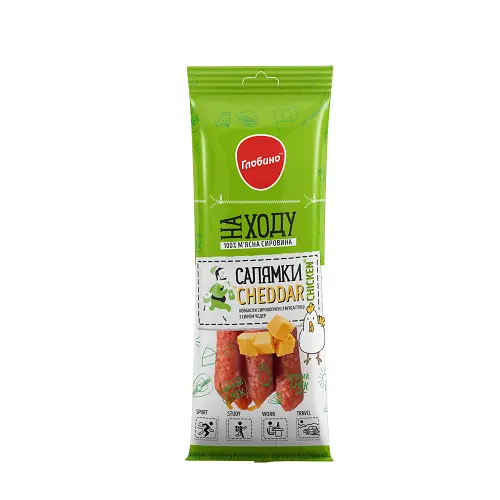 Ковбаски Глобiно 70гр салямки з сиром CHEDDAR CHICKEN в.г