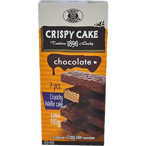 Торт вафельний шоколадний Crispy Cake Biscuit Chocolate к/у 195г