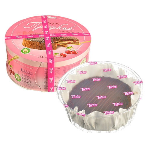 Торт бісквітний Празький з вишнею Tarta к/у 450г