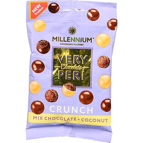 Драже Millennium 80г very peri crunch кокос молочний білий шоколад