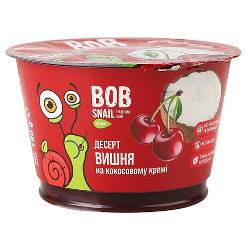 Десерт Bob Snail 180г вишня на кокосовому кремі ст