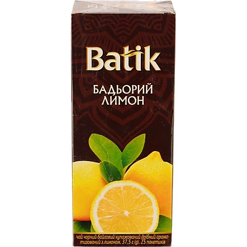 Чай Batik 25п бадьорий лимон чорний