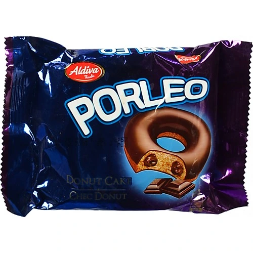 Тістечко Aldiva Porleo 50г донат шоколадна начинка глазур