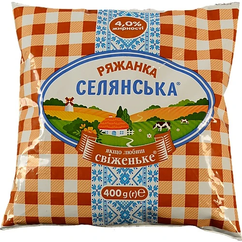 Ряжанка Селянська 400мл 4% пл.