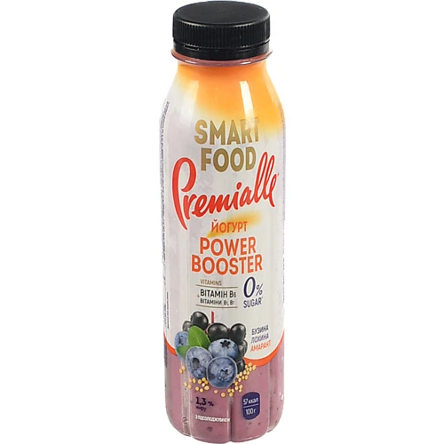 Йогурт Premialle 290г 1.3% Smart Food бузина-лохина-амарант ПЕТ