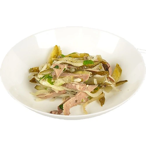 Салат з язика з квашеним огірком